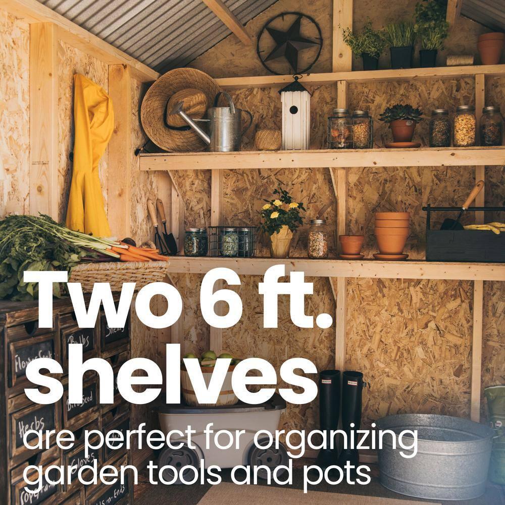 Handy Home Garden 6 ft. W x 8 ft. D Wood Storage Shed with Floor