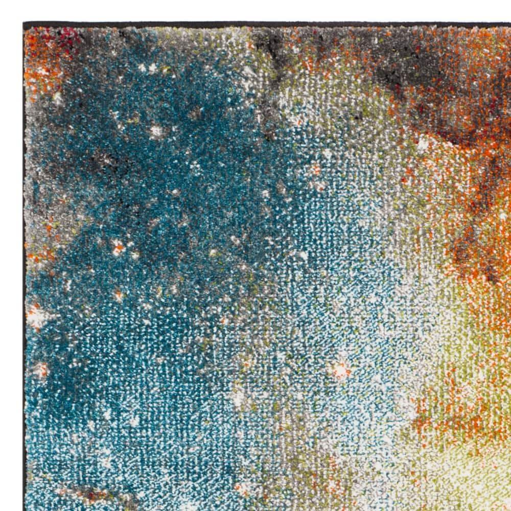 Galaxy GAL109 Power Loomed Indoor Runner - Orange/Multi - 2'7"x5' - Safavieh