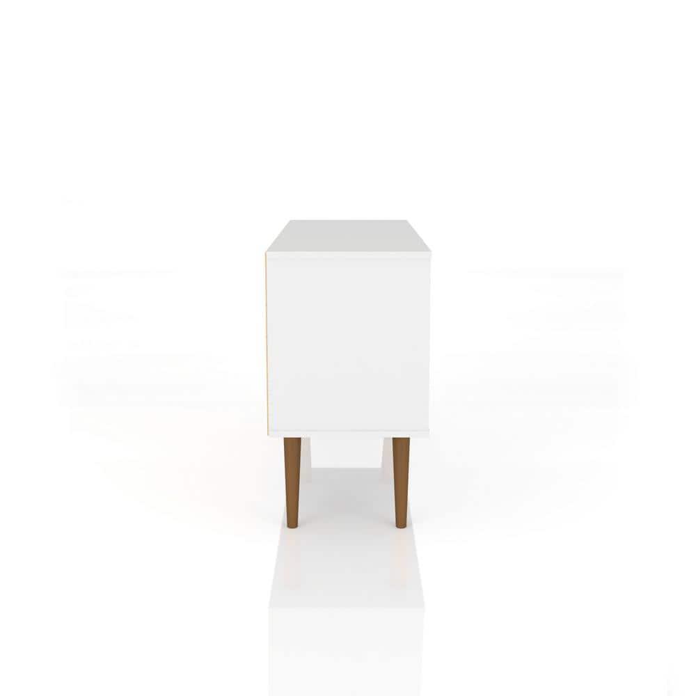 Manhattan Comfort Liberty 42.52" Mid Century Modern TV Stand, White and Yellow