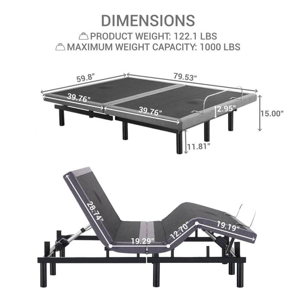 14" foldable Queen Bed Frame Heavy Duty Metal Bed Frame Folding Bed Frame with Steel Slats Box Spring Replacement 600lbs Capacity Platform Bed Queen Bed Frame Size-White