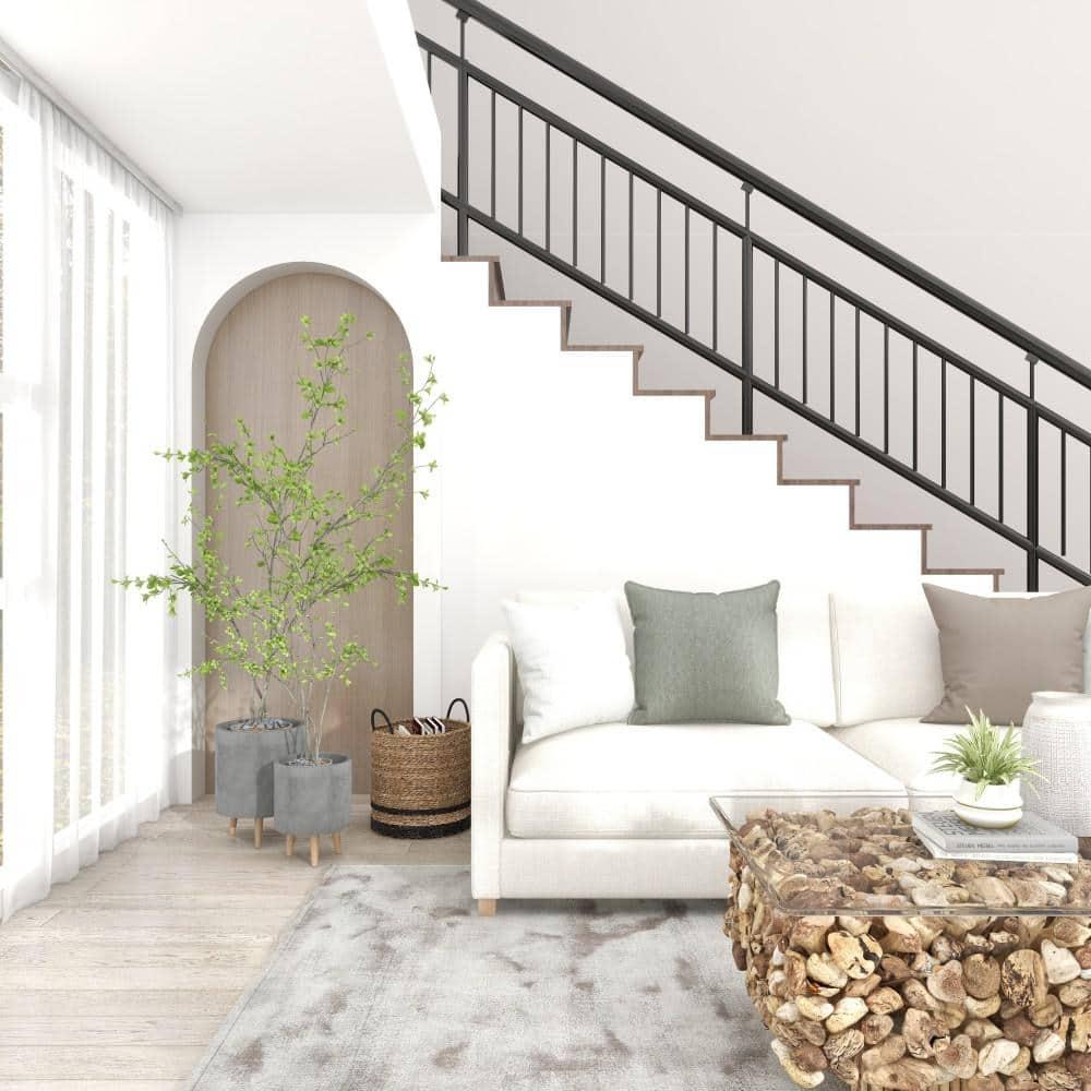 DecMode 13", 16"H Indoor Outdoor Gray Ceramic Planter with Wood Legs (2 Count)