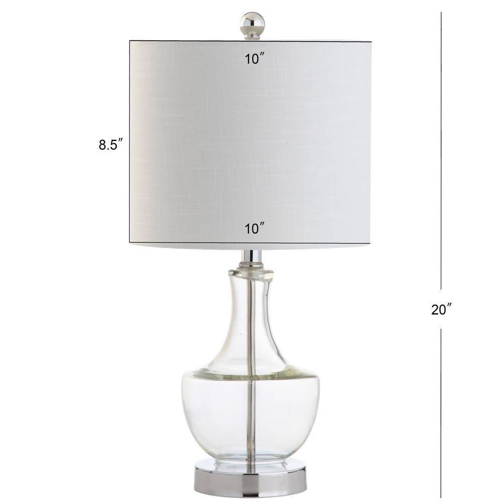 JONATHAN Y JYL1029A Colette 20" Mini Glass LED Table Lamp, Transitional, Glam, Global for living room, dinning room, bedroom, office Bulb Included, Clear