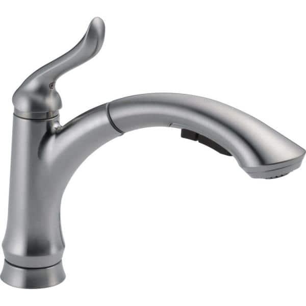 Delta Linden Pull Out Sprayer Kitchen Sink Faucet, Single Handle Kitchen Faucet 4353-AR-DST