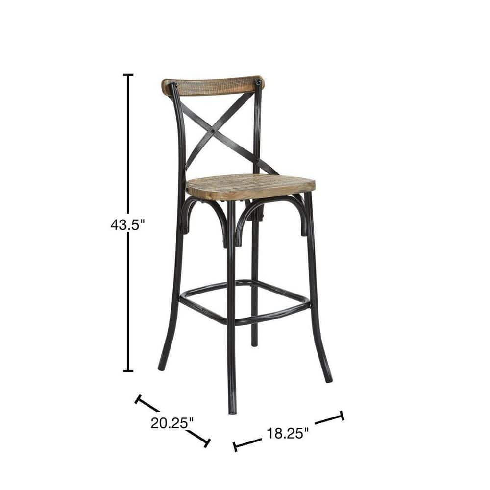 OSP Home Furnishings Somerset 30" Bar Stool with Back in Antique Black K/D