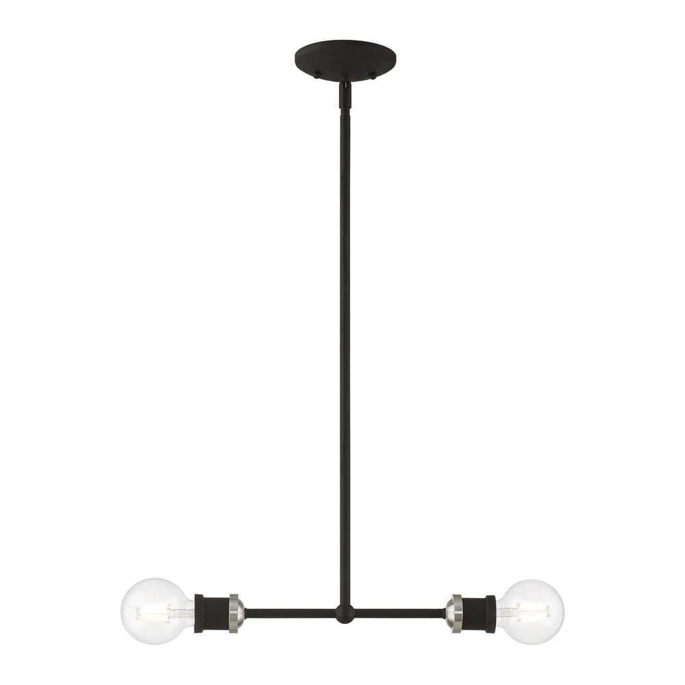 Livex Lighting Lansdale 2 - Light Chandelier in Black/Brushed Nickel