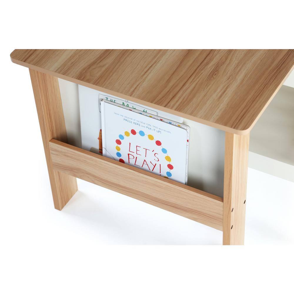 Humble Crew 3pc Journey Collection Kids' Table and Book Rack with Chairs Natural/White