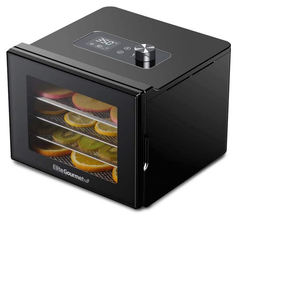 Elite Gourmet Digital Food Dehydrator with 4 Stainless Steel Trays