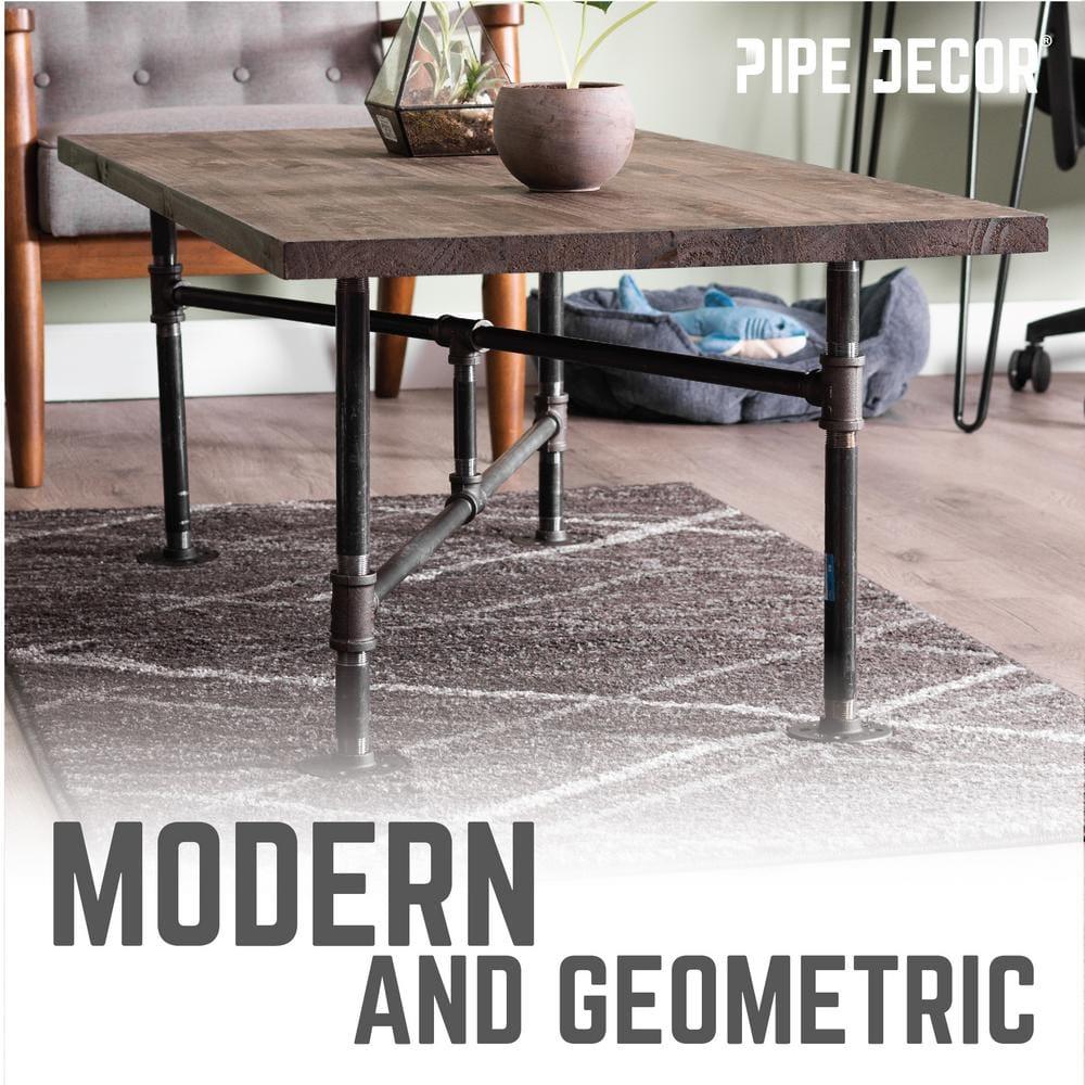 Pipe-Decor.com Turnpike Coffee Table Made with Wood Iron Steel