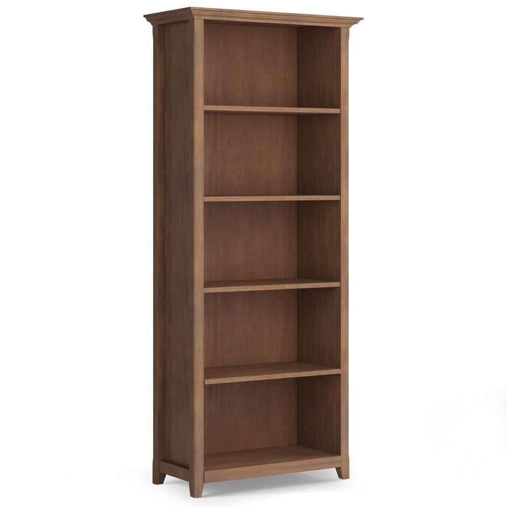 Simpli Home Amherst 30"W Solid Wood 5 Shelf Bookcase with Adjustable Shelves & Reviews | Wayfair