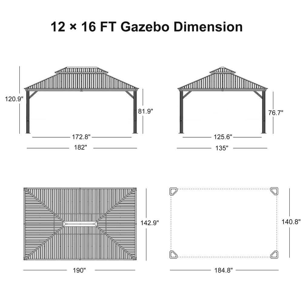 Purple Leaf Aluminum Patio Gazebo