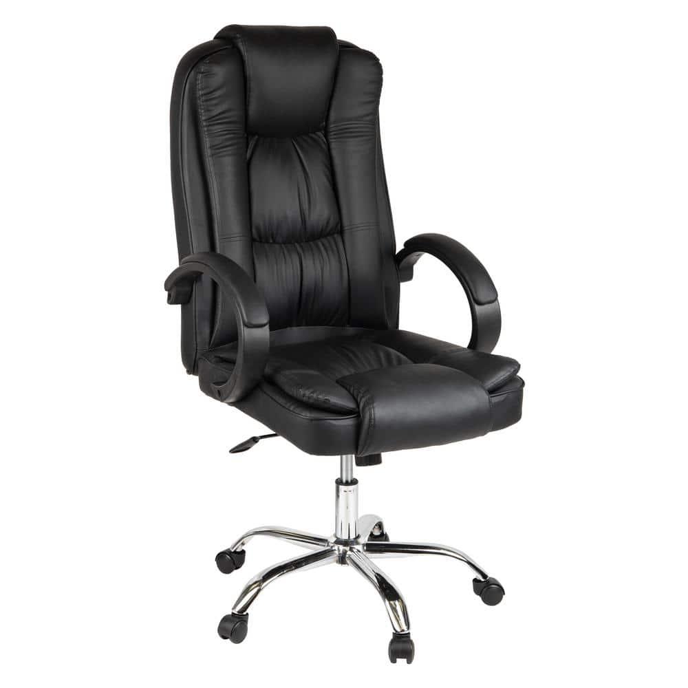 Mind Reader Executive Office Chair with Headrest, Height Adjustable, Desk Chair, Office, 23"L x 25"W x 45-49"H