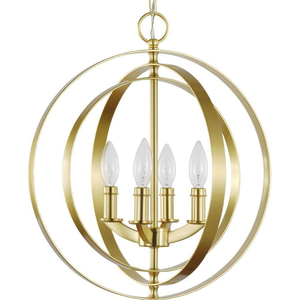 P3827-12-Progress Lighting-Equinox - 4 Light in Luxe and New Traditional and Transitional style - 16 Inches wide by 18.38 Inches high-Satin Brass