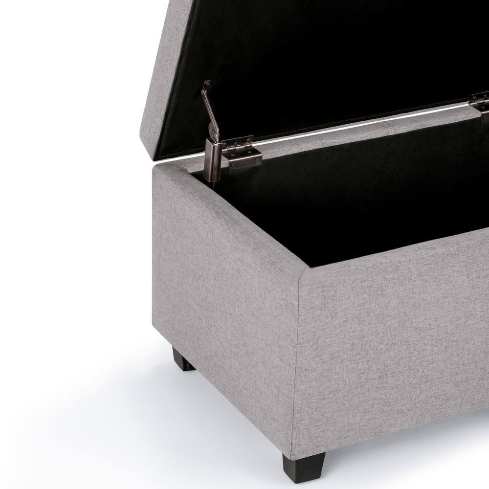 Simpli Home Avalon Storage Bench in Cloud Gray