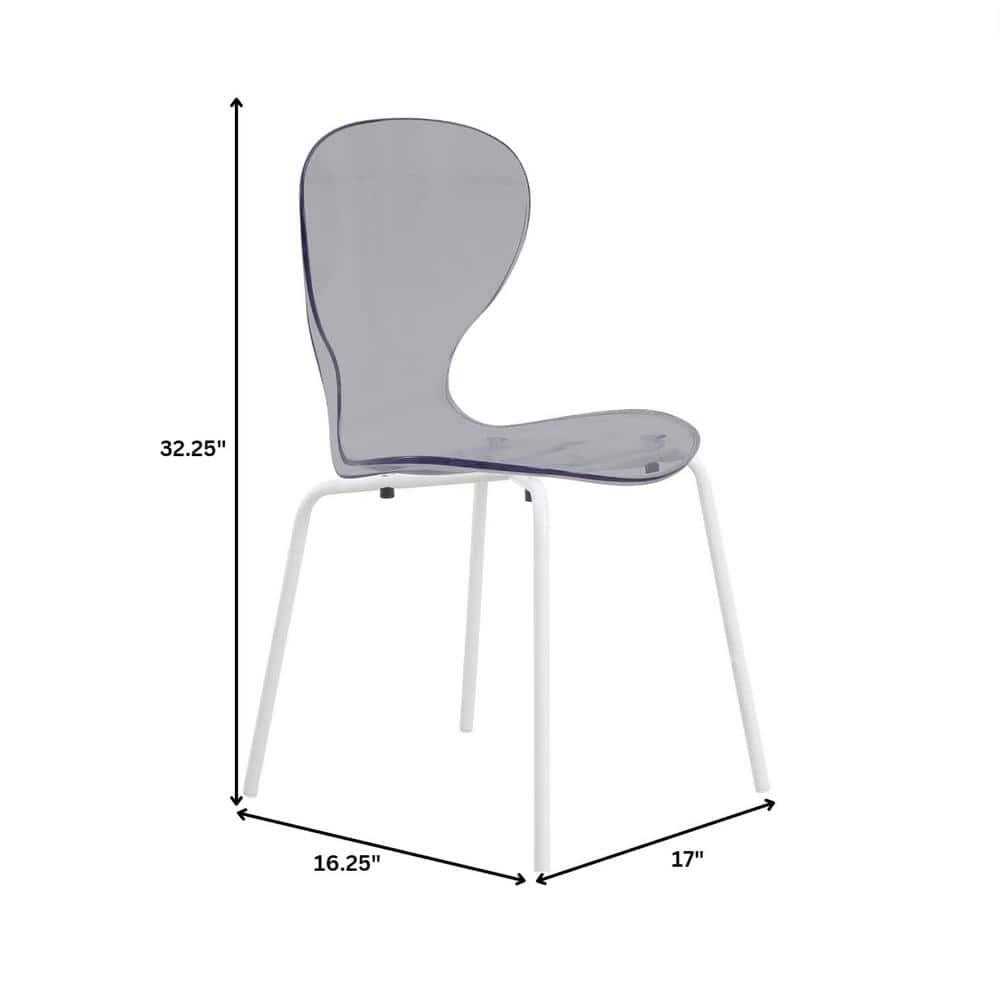Ivy Bronx Edenfield Dining Chair with Curved Back and Waterfall Edge Seat White Powder-Coated Metal Legs