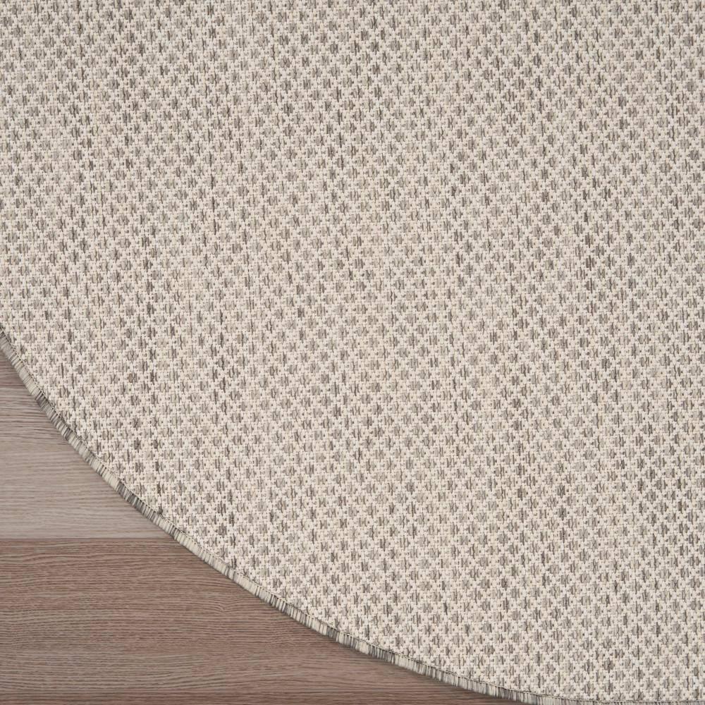 Nourison 5' x 5' Courtyard Modern Easy Care Flatweave Indoor Outdoor Round Rug Ivory/Silver