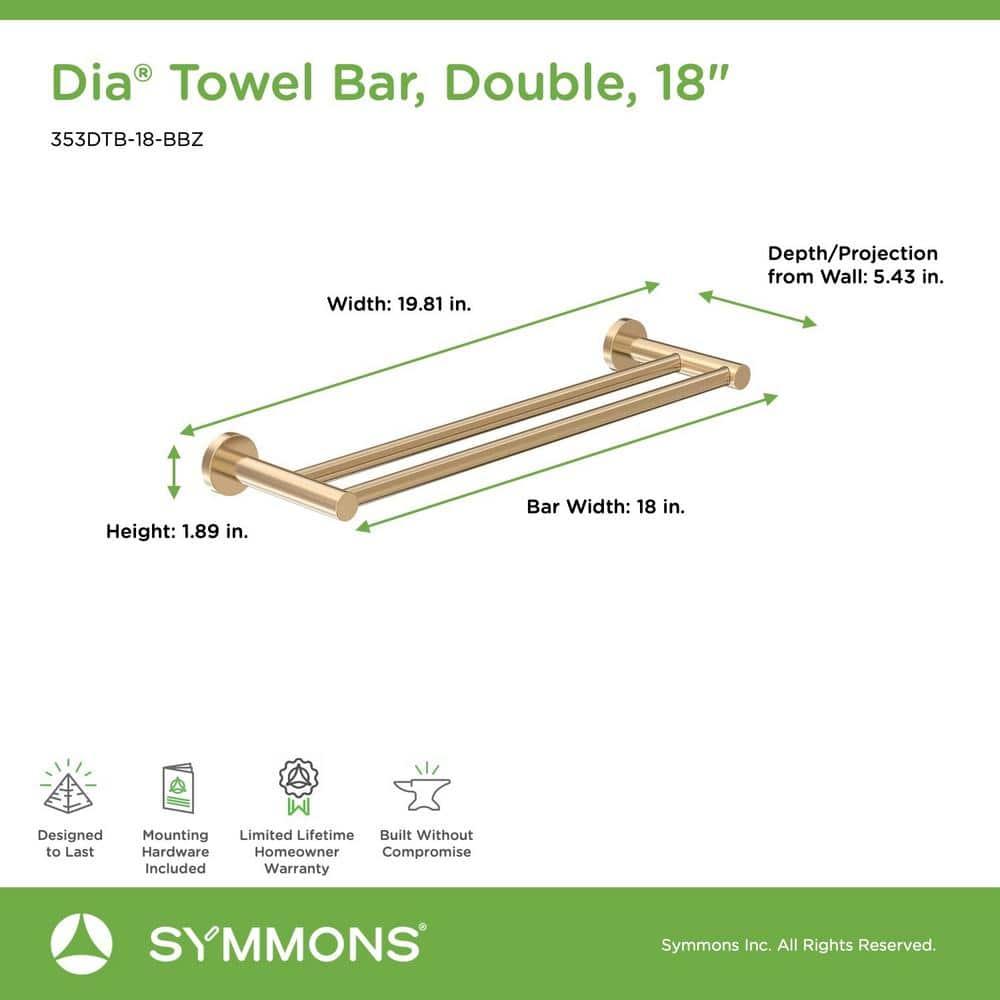 Symmons Dia 18" Wall Mounted Double Towel Bar 353DTB-18-BBZ