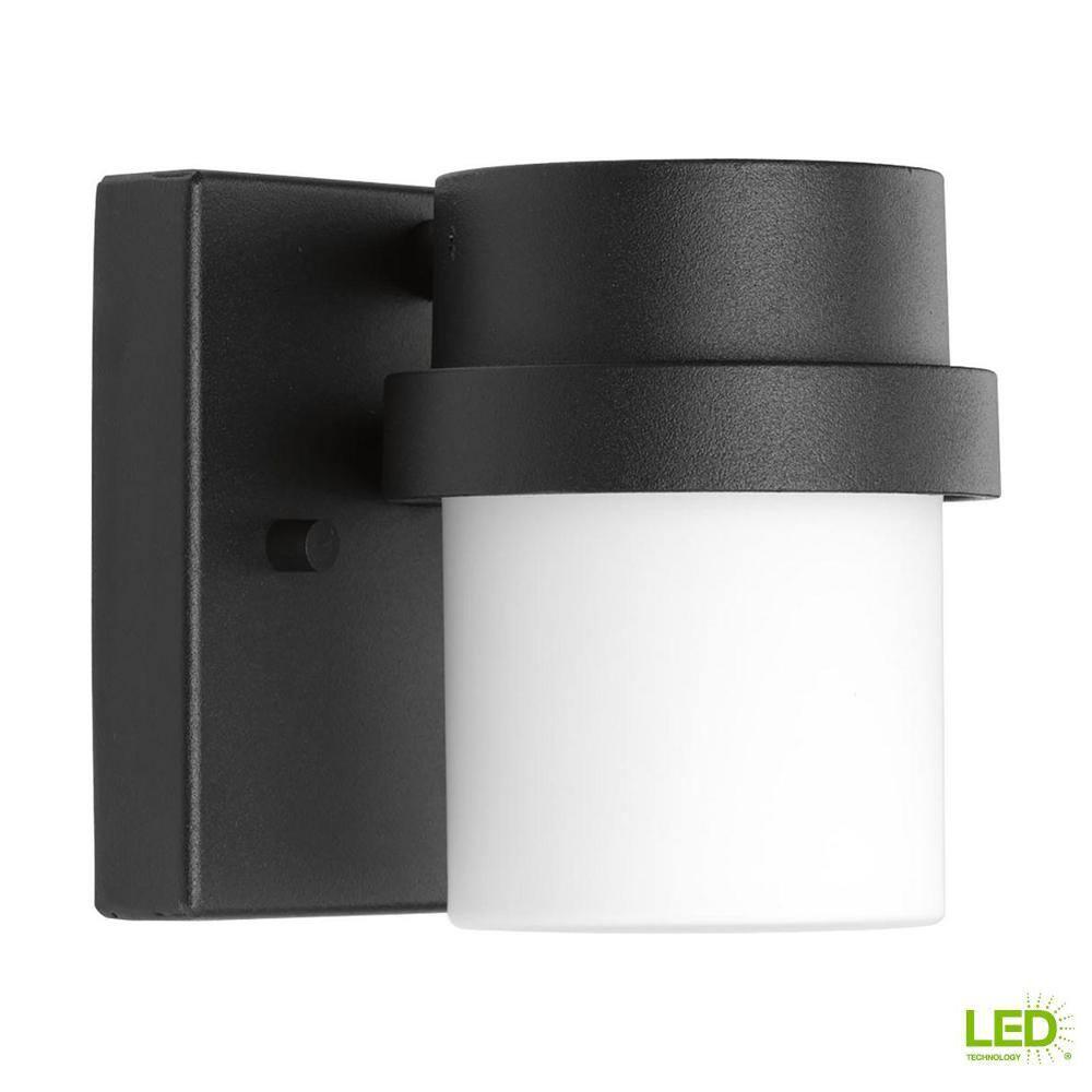 Progress Lighting Z-1060 1-Light Outdoor Wall Light, Black Finish, Glass Shade