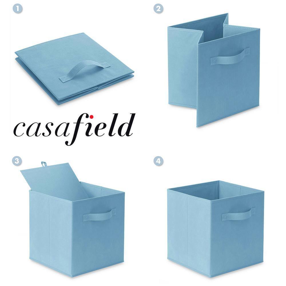 Casafield 10.5" L x 10.5" W x 11" H Collapsible Fabric Cube Storage Bins (Set of 6)