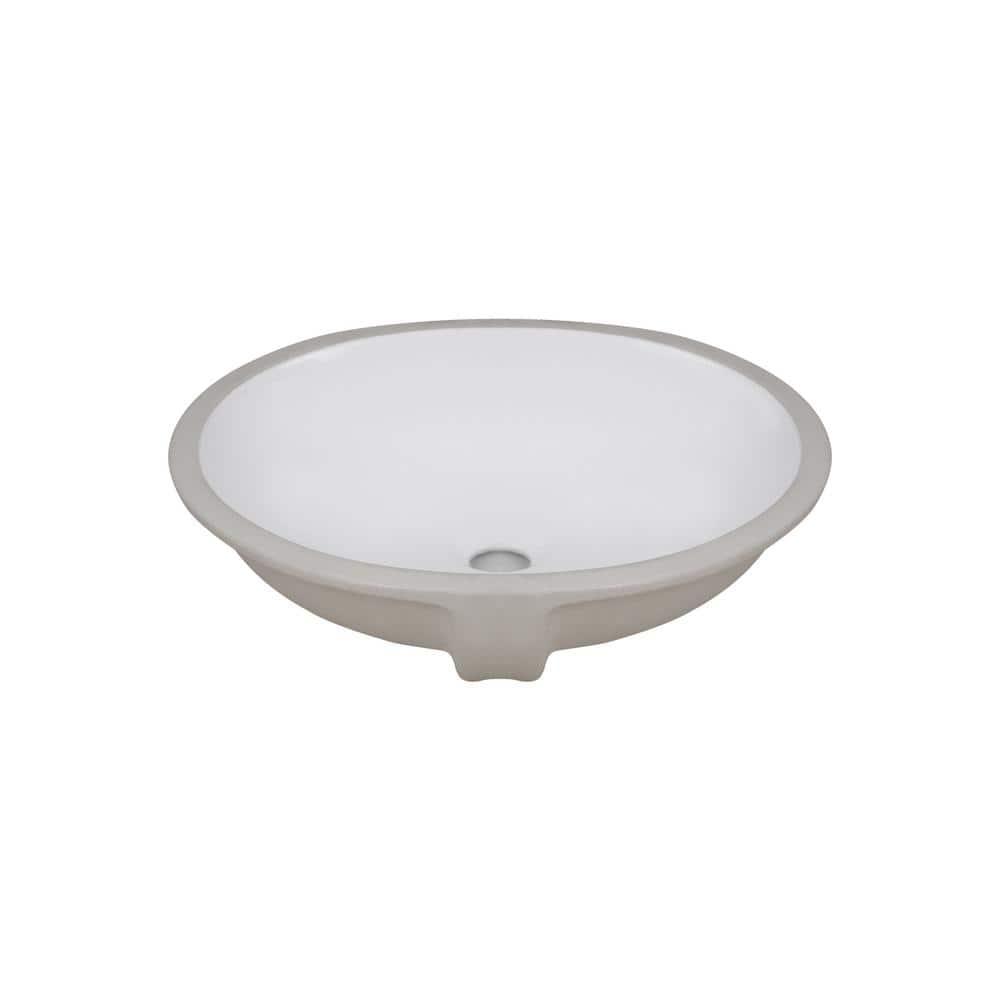 DeerValley Symmetry 19 1/2" X 16" Oval Vitreous China Undermount Bathroom Sink with Overflow