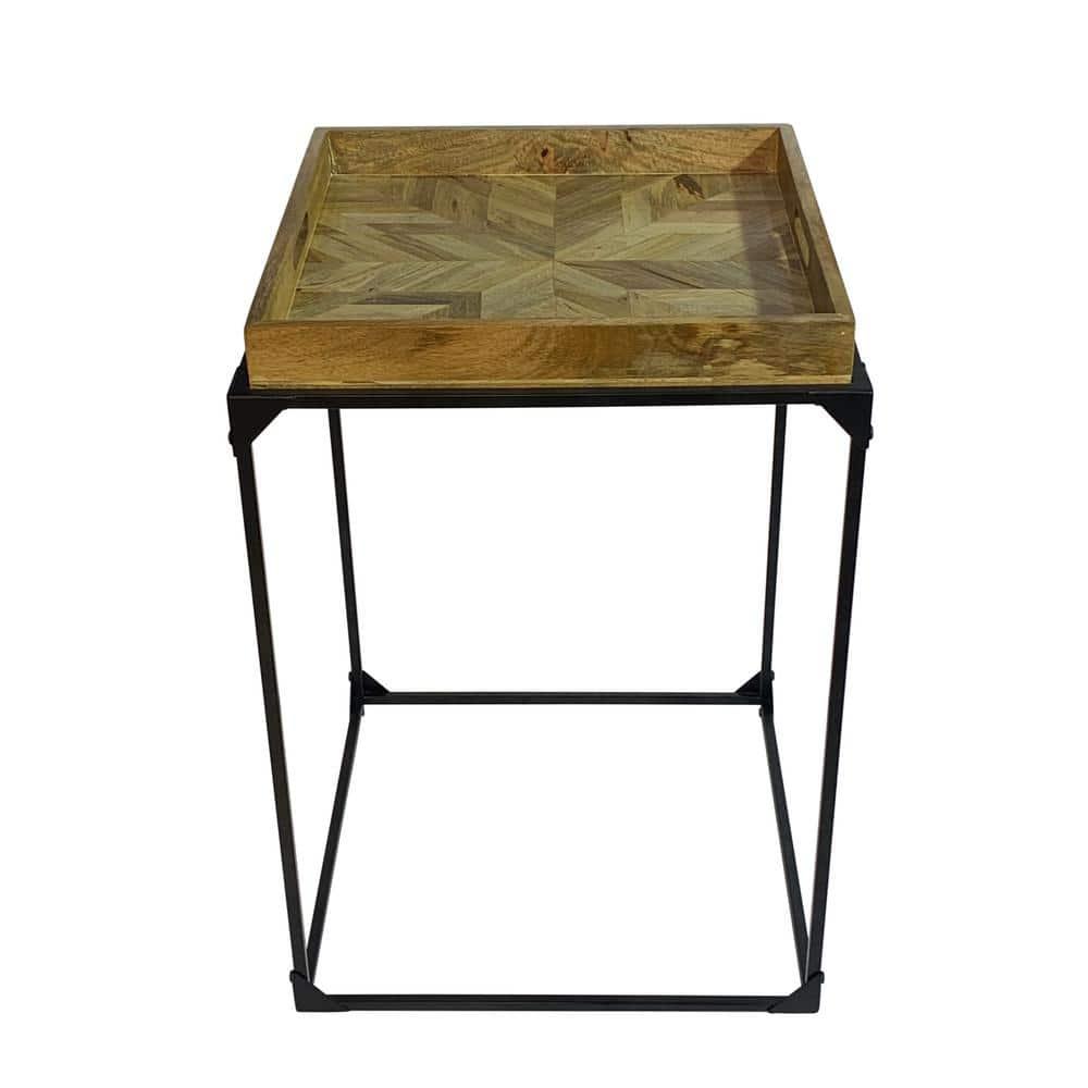 Carolina Living Cooper Tray Table - Inlay Natural - Black