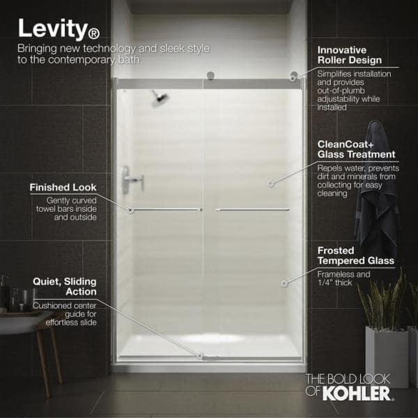 Levity 59.63" x 74" Bypass Shower Door with CleanCoat® Technology