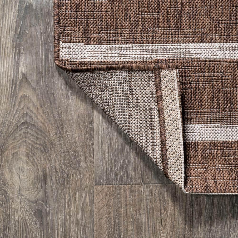 3'x5' Colonia Berber Stripe Indoor/Outdoor Area Rug, Brown/Beige - JONATHAN Y