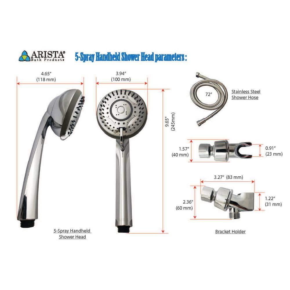 ARISTA 5-Spray Handheld Shower Head in Chrome 2.0 GPM