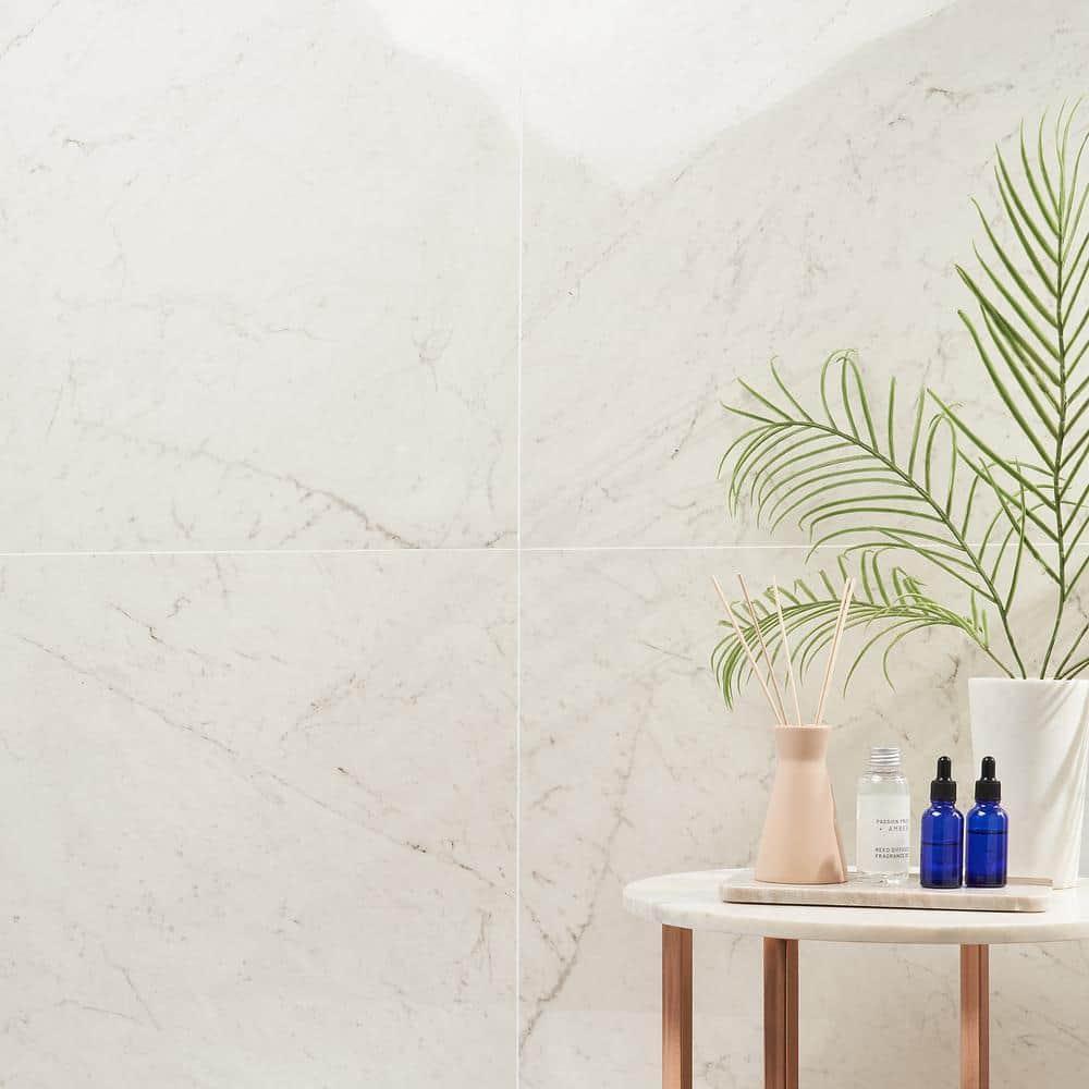 24" x 24" Polished Marble Look Porcelain Floor and Wall Tile (15.5 Sq. Ft. / Case)