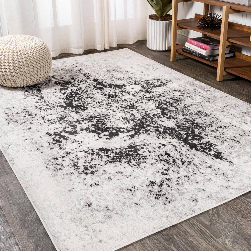 3'x5' Dune Modern Abstract Area Rug, Cream/Gray - JONATHAN Y