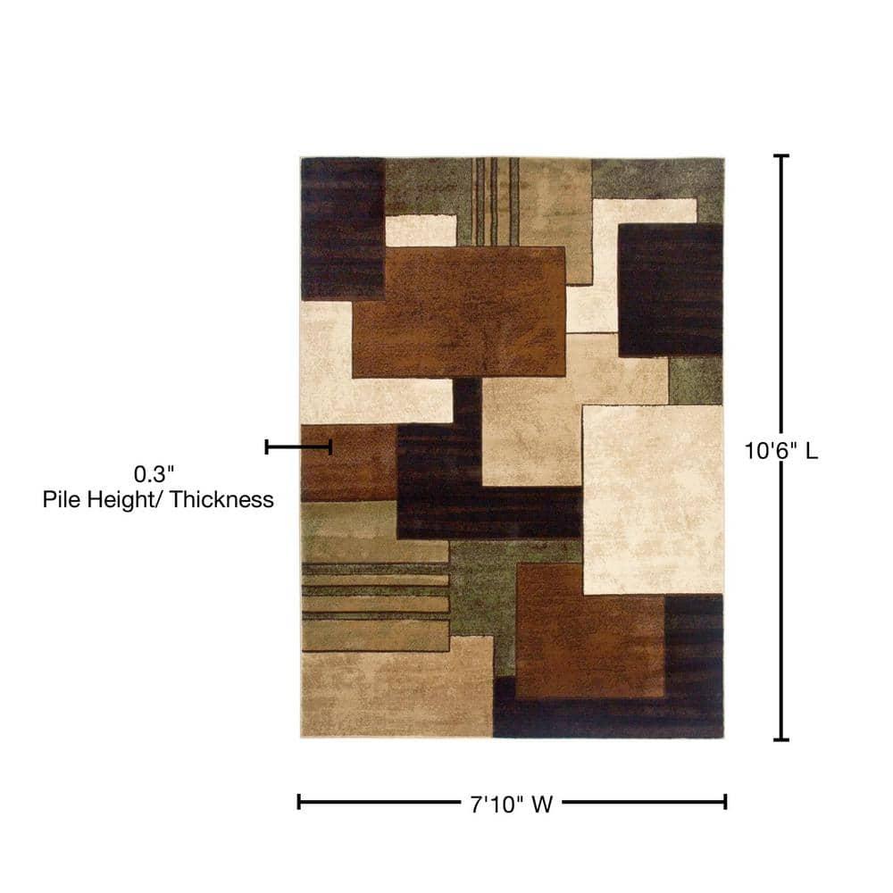 Home Dynamix Mason Contemporary Geometric Area Rug, Brown/Green, 7'10"x10'6"