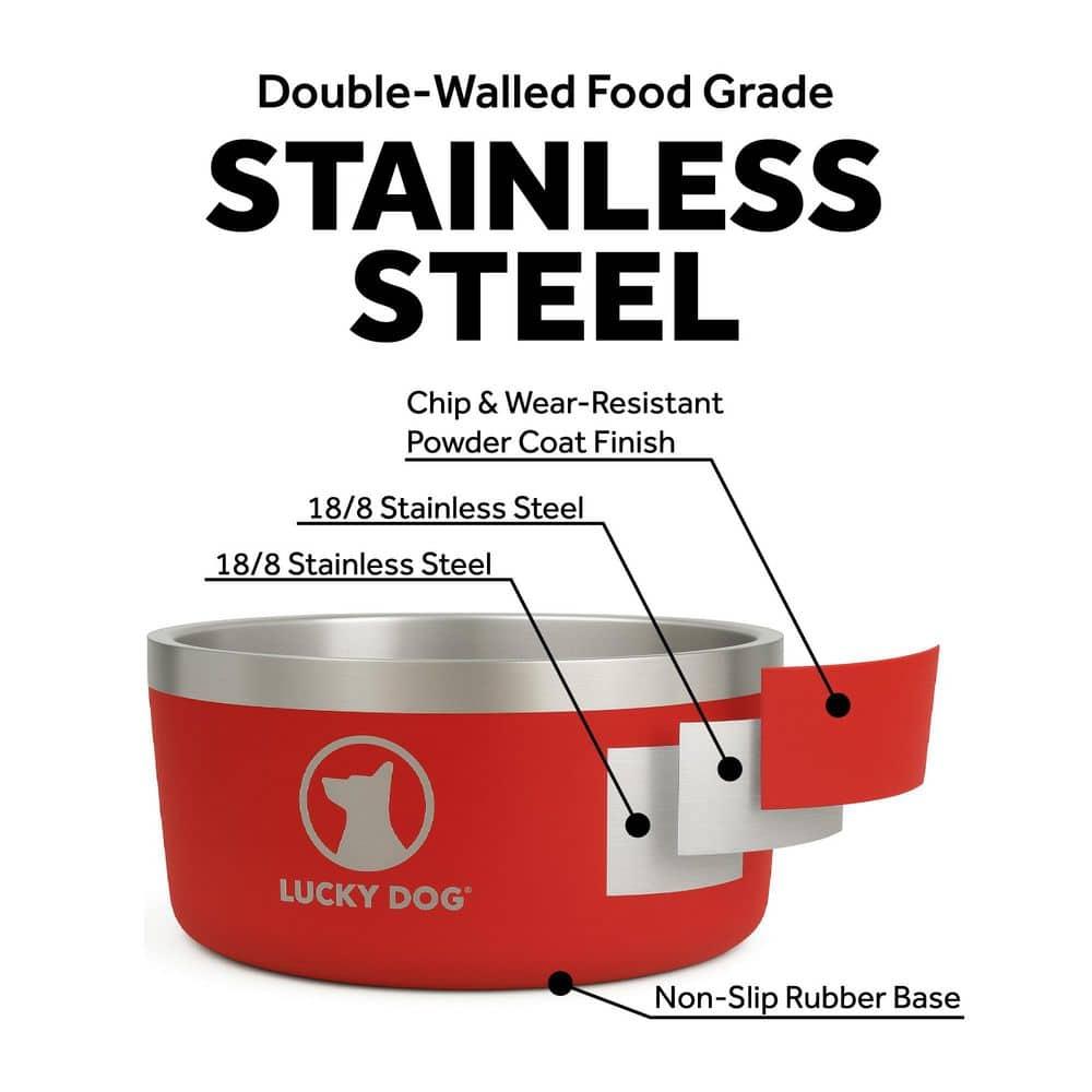 Lucky Dog Lucky Dog INDULGE 5 Double Wall Stainless Steel Dog Bowl