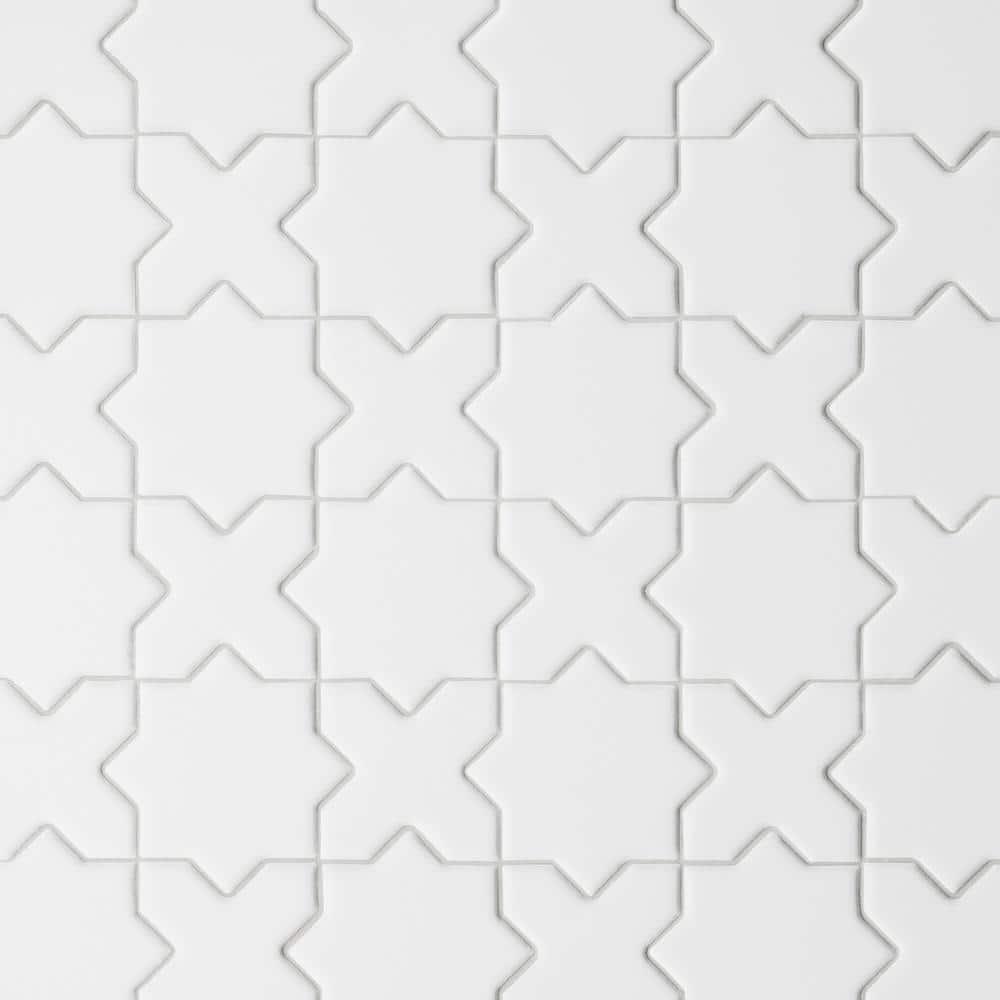 Le Cafe 2" x 2" Cross and Star Matte Porcelain Mosaic Tile