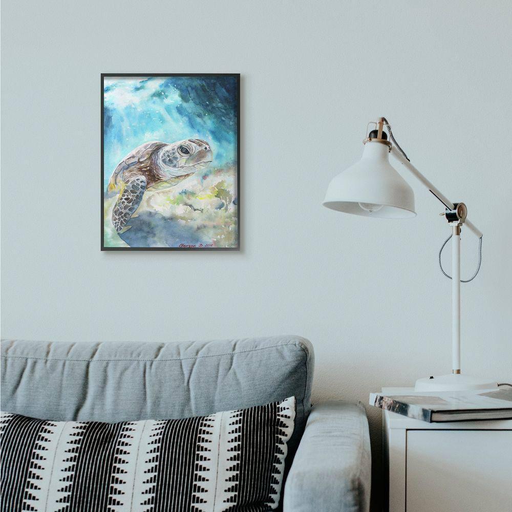 Stupell Industries Sea Turtle Ocean Watercolor, 16" x 20"