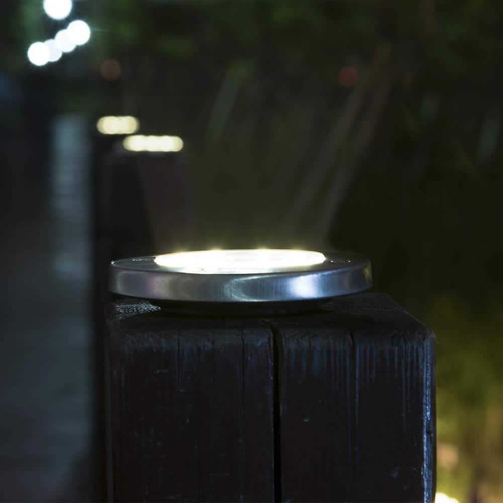 Solar Lights Outdoor, Solar Disk Lights 8 LED Waterproof Solar Lights Outdoor for Patio Pathway Garden Lawn Yard Driveway Deck Walkway - Warm White (8 Pack)