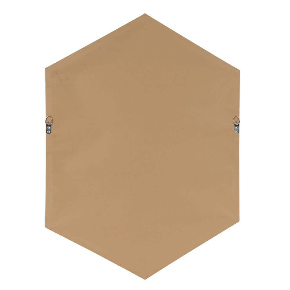 Kate and Laurel Rhodes Modern Hexagon Wall Mirror, 22 x 31, Silver, Decorative Geometric Hexagon MIrror with Chrome Finish for Elegant Contemporary Wall Decor