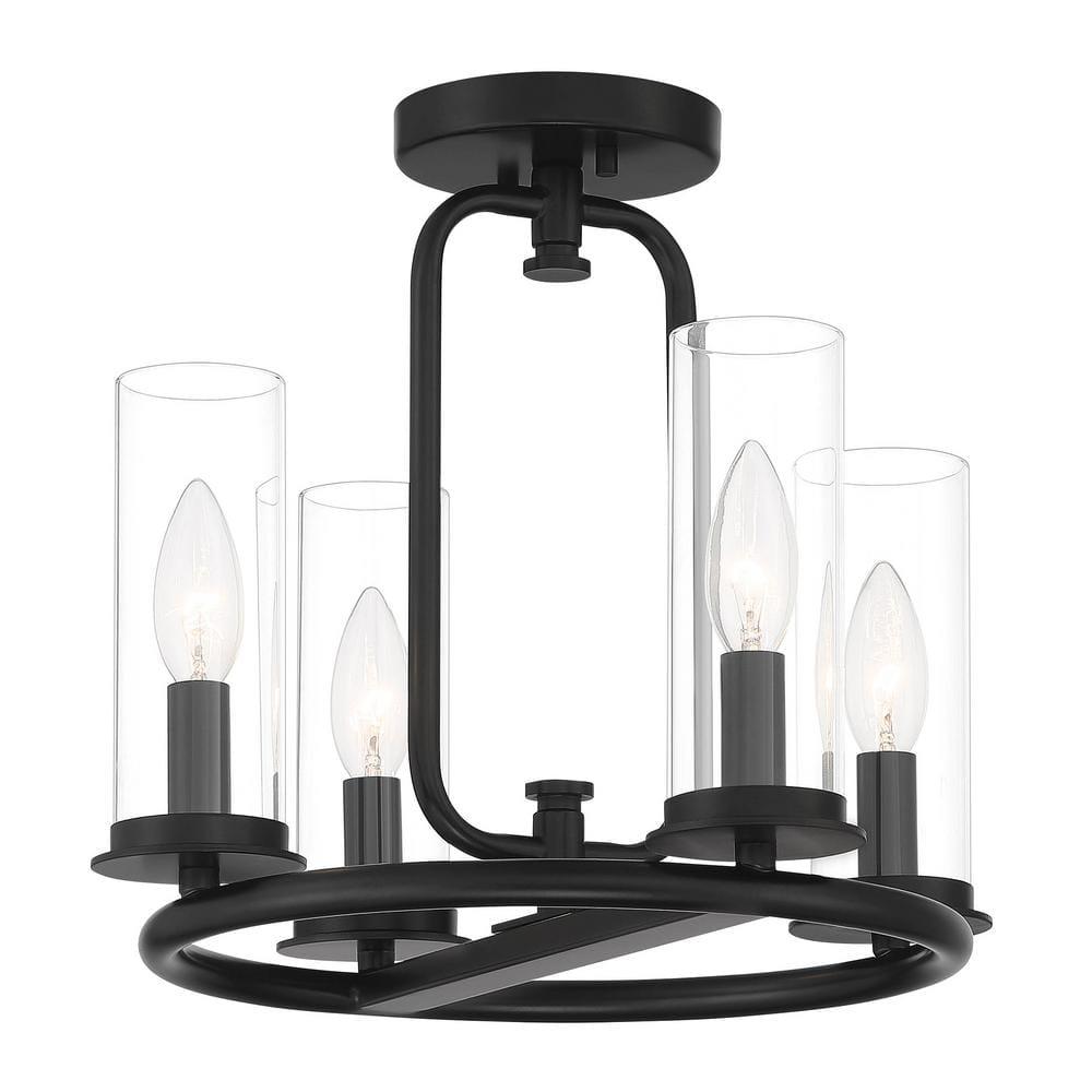 Designers Fountain Hudson Heights 4 Light Matte Black Pendant, D268C-14P-MB