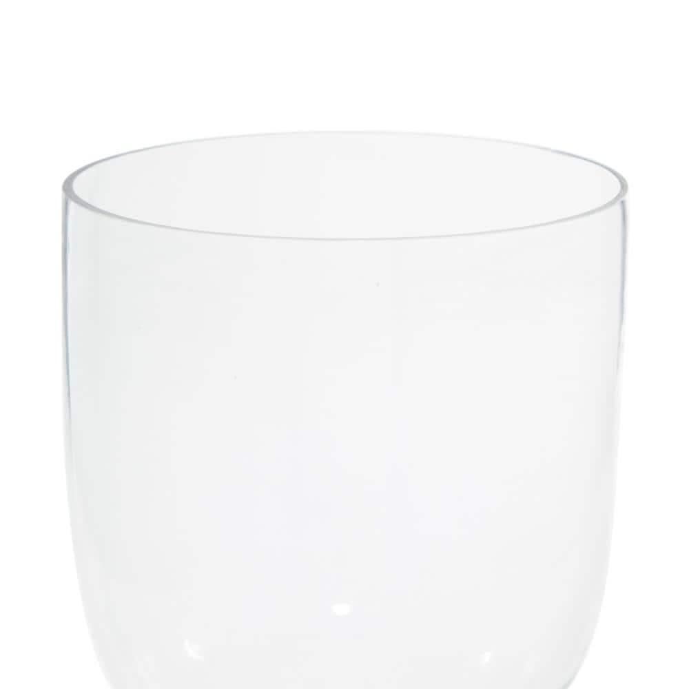 DecMode Silver Glass Handmade Turned Style Pillar Hurricane Lamp with Faux Mercury Glass Finish
