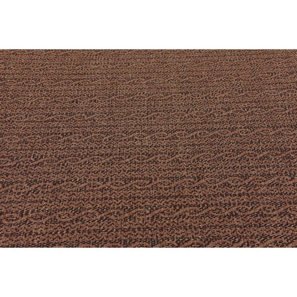 Unique Loom 6' 1 x 6' 1 Square Brown Outdoor Modern Links Area Rug
