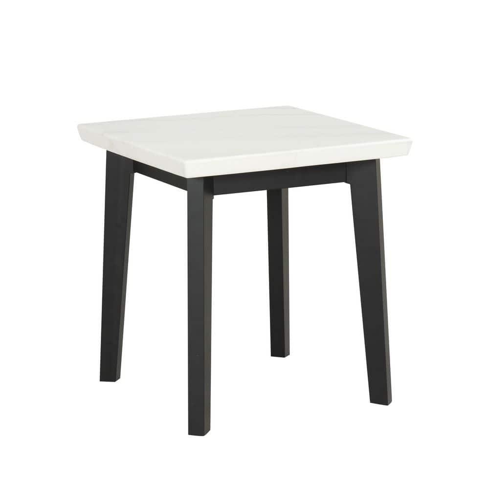 Furniture of America Dorth Marble Top Square Coffee Table, White and Black