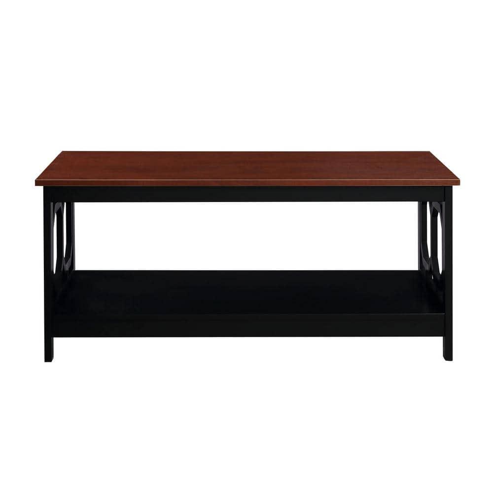 Convenience Concepts Omega Coffee Table with Shelf, Cherry/Black