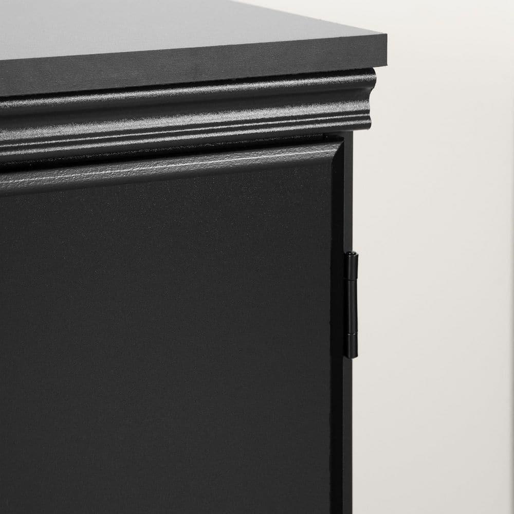 2 Door Morgan Storage Cabinet Pure Black - South Shore: Adjustable Shelf, Laminated Particle Board