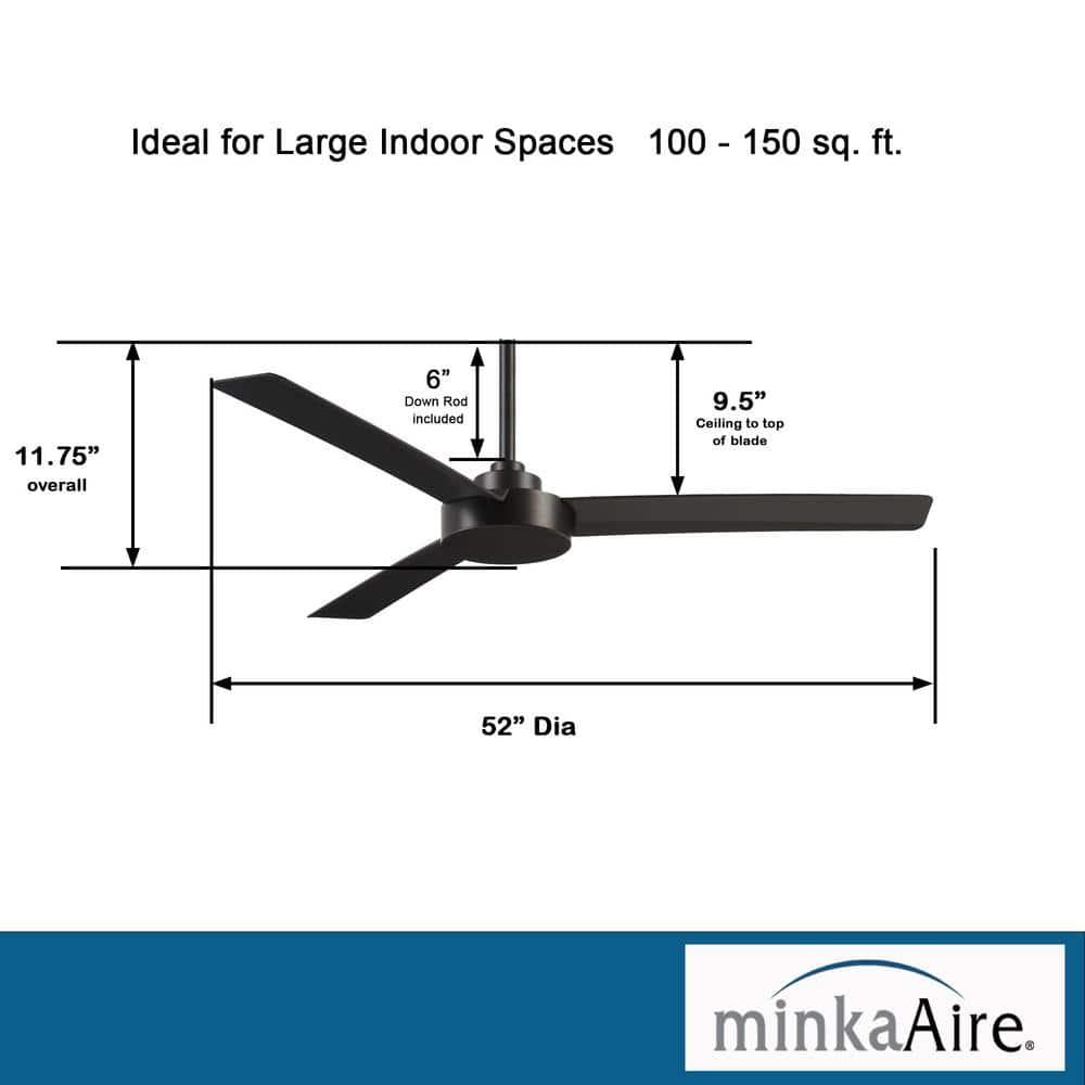 52" Roto 3 - Blade Propeller Ceiling Fan with Wall Control