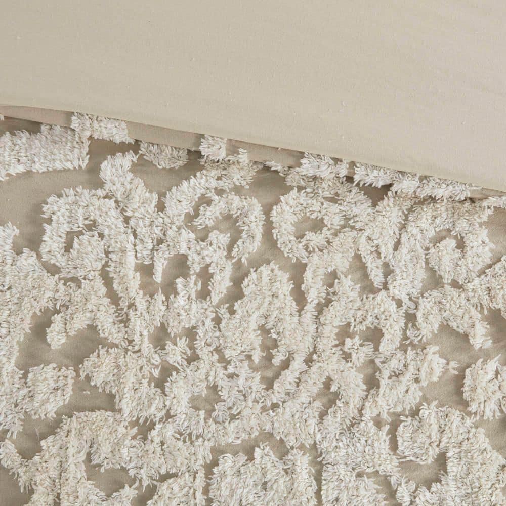 Madison Park Viola Tufted Cotton Chenille Damask 3 Piece Comforter Set