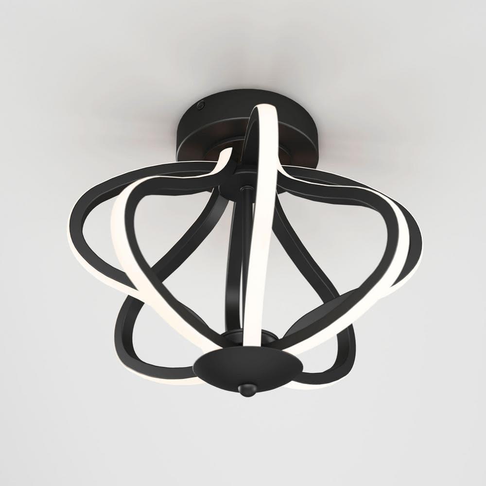Artika Meridian Modern 1 Light Integrated LED Flush Mount Light Fixture in Black