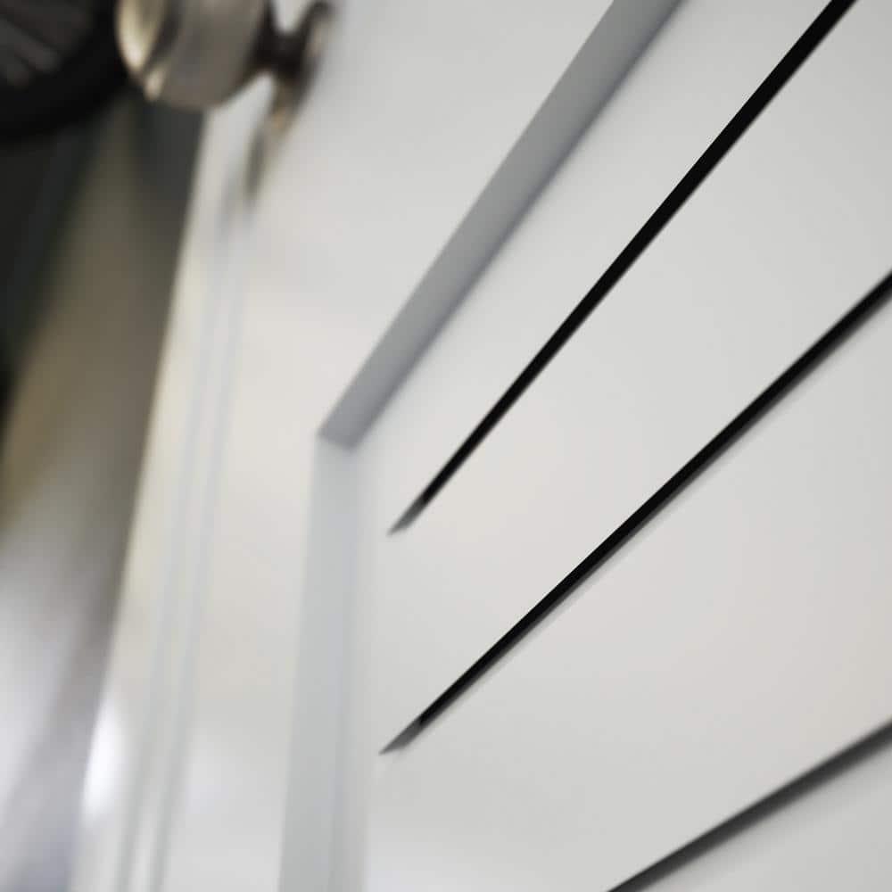 EightDoors 80-in 2-Panel Louvered Wood Primed Shaker Slab Door