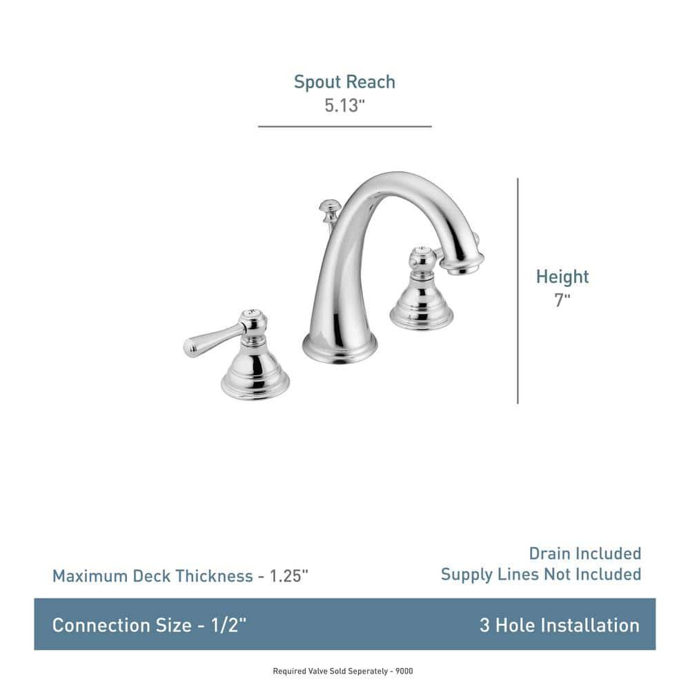 Moen Weymouth Two-Handle Widespread Bathroom Faucet Trim Kit, Valve Required