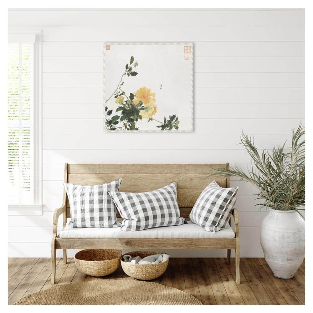 Amanti Art 30"x30" Insects and Flowers VI by Ju Lian Framed Canvas Wall Art Print