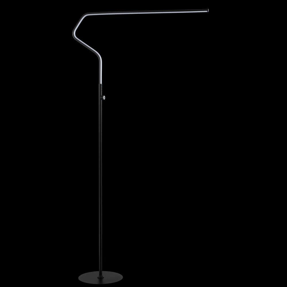 JONATHAN Y JYL7020B Julian 65.25" Integrated LED Metal Floor Lamp, Minimalistic, Modern, Contemporary for living room, dinning room, bedroom, office, Black