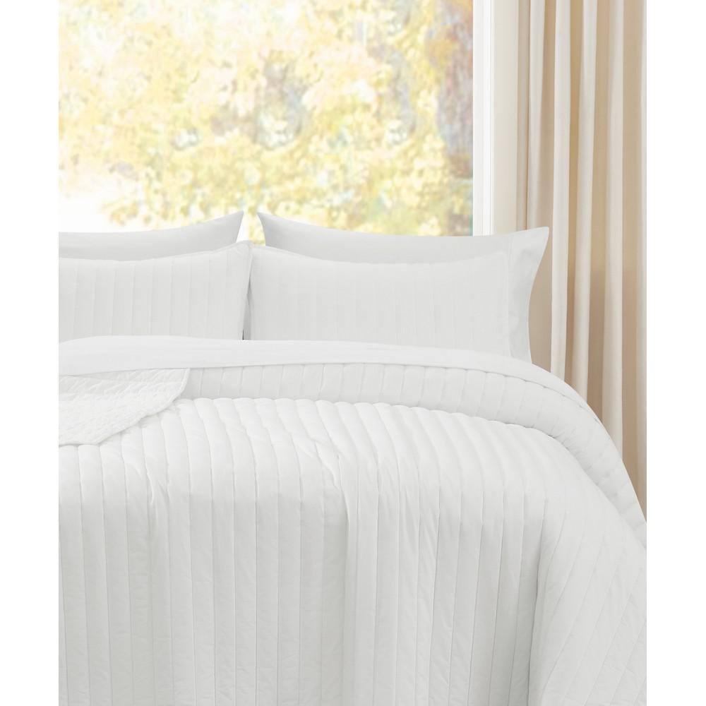 Brooklyn Loom Oversized Cotton Percale 3 Piece Quilt Set