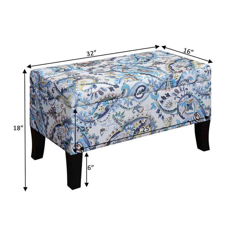Convenience Concepts Designs4Comfort Winslow Storage Ottoman, Paisley Fabric